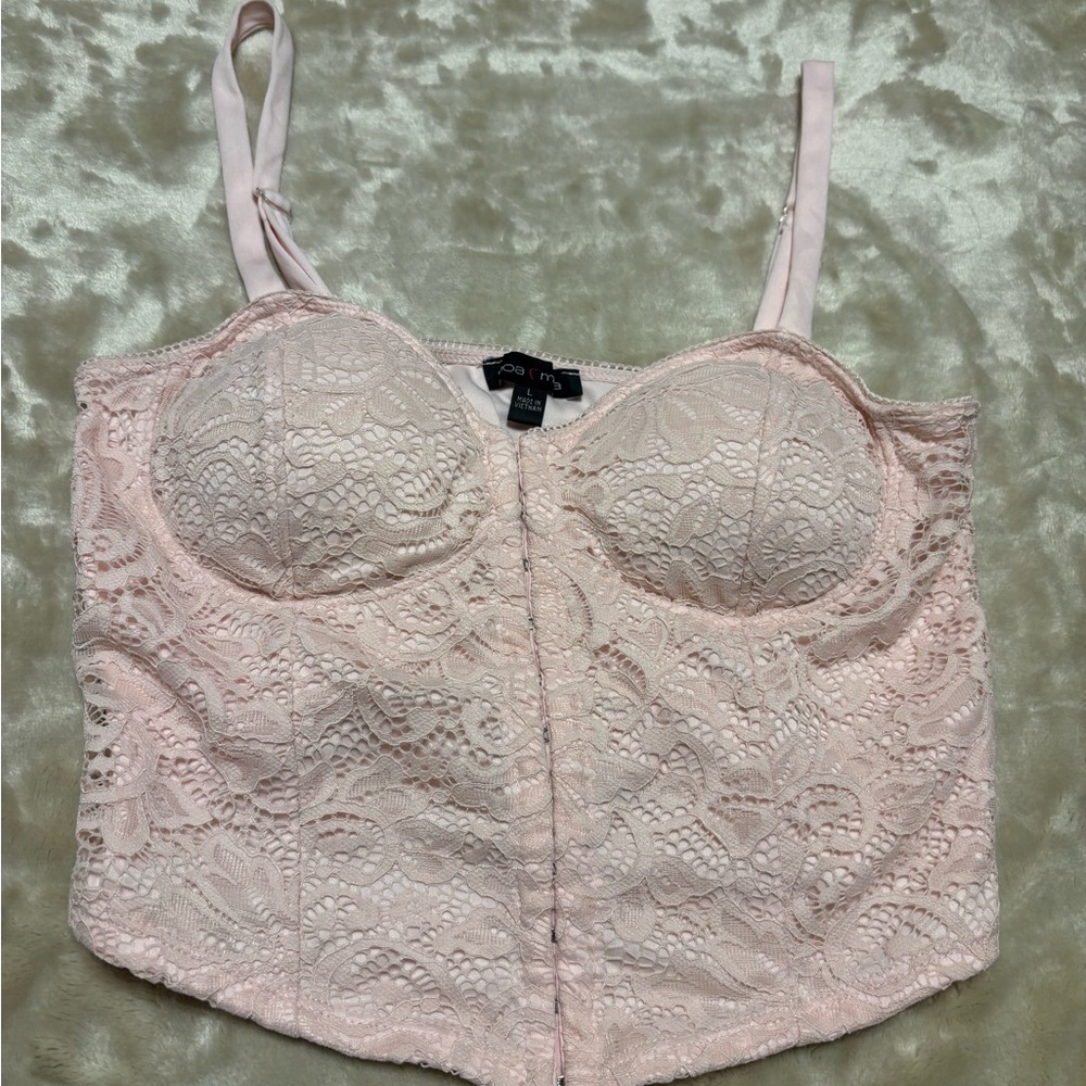 Moa Moa Lace Bustier in Light Pink